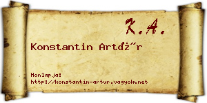 Konstantin Artúr névjegykártya